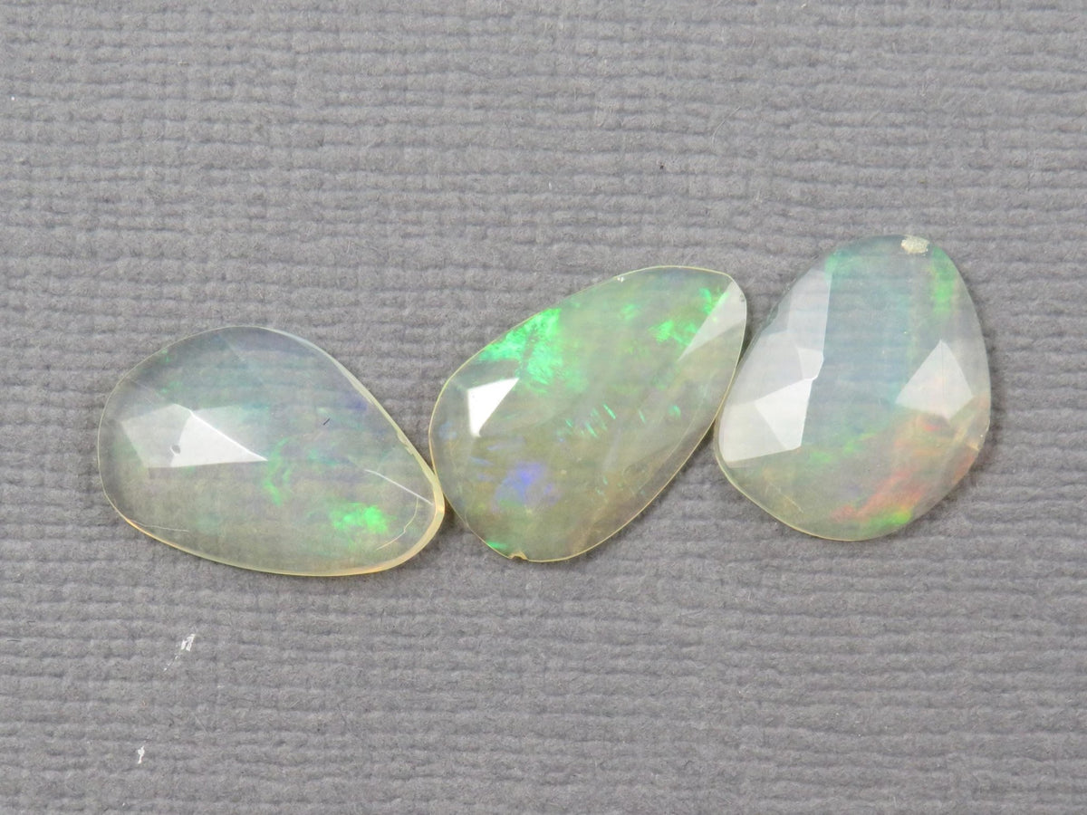 Ethiopian Opal Rose Cut Cabochon Lot | Welo Gemstone | 11-13.5mm length, 2.5 depth, 3.15ct | Ethiopia | OP488 - Gem Enthusiast