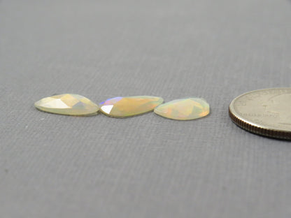 Ethiopian Opal Rose Cut Cabochon Lot | Welo Gemstone | 11-13.5mm length, 2.5 depth, 3.15ct | Ethiopia | OP488 - Gem Enthusiast