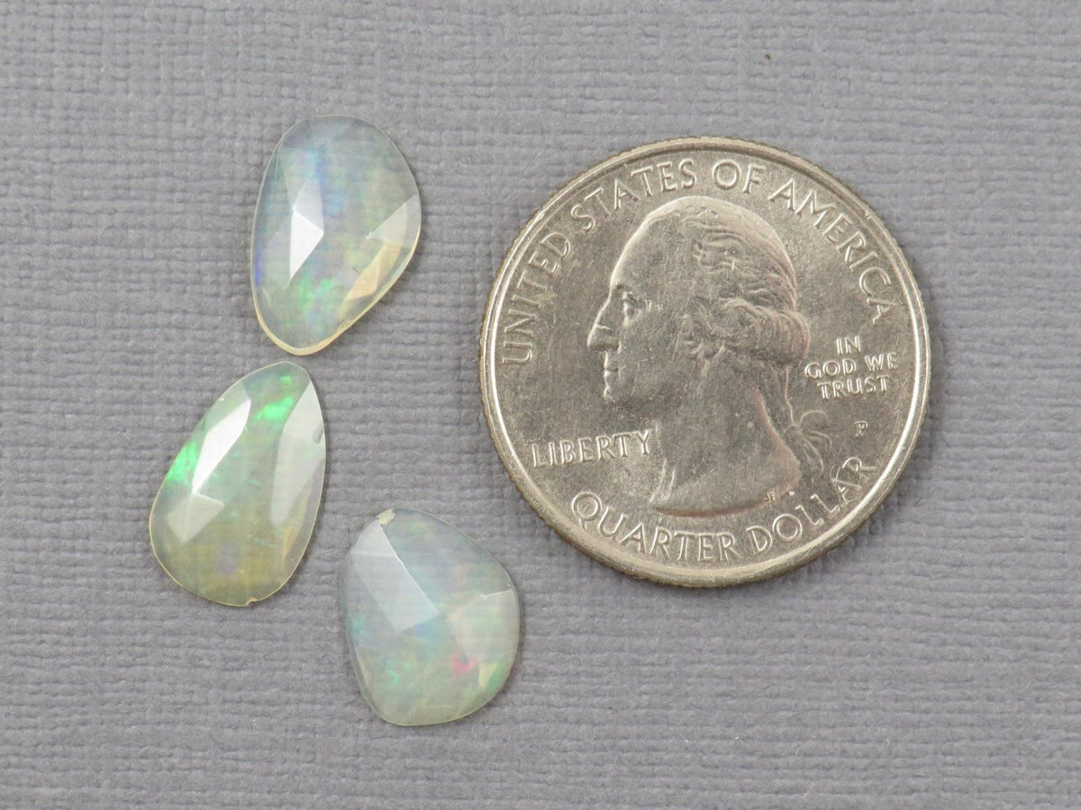 Ethiopian Opal Rose Cut Cabochon Lot | Welo Gemstone | 11-13.5mm length, 2.5 depth, 3.15ct | Ethiopia | OP488 - Gem Enthusiast