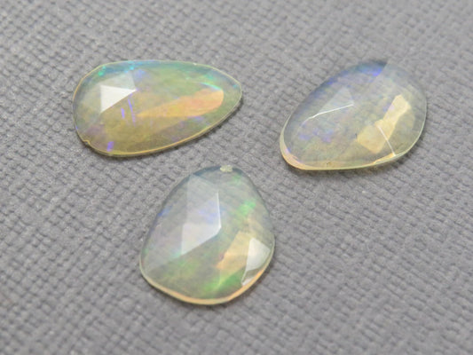 Ethiopian Opal Rose Cut Cabochon Lot | Welo Gemstone | 11-13.5mm length, 2.5 depth, 3.15ct | Ethiopia | OP488 - Gem Enthusiast