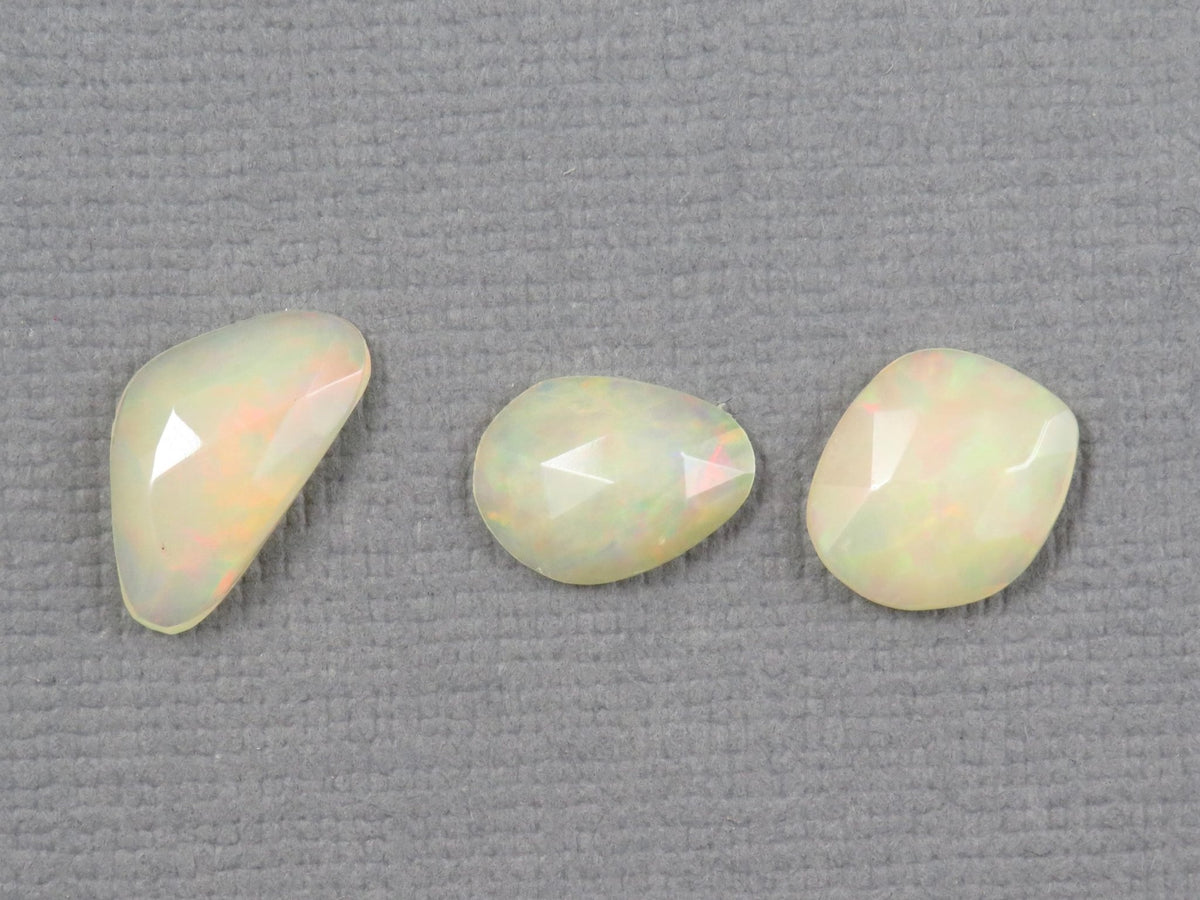Ethiopian Opal Rose Cut | Loose Gemstones | 10–13mm, 2.5ct | 3-Stone Lot | OP489 - Gem Enthusiast