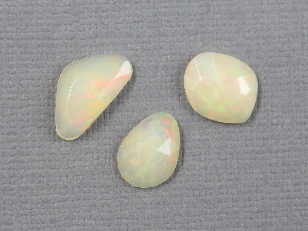 Ethiopian Opal Rose Cut | Loose Gemstones | 10–13mm, 2.5ct | 3-Stone Lot | OP489 - Gem Enthusiast