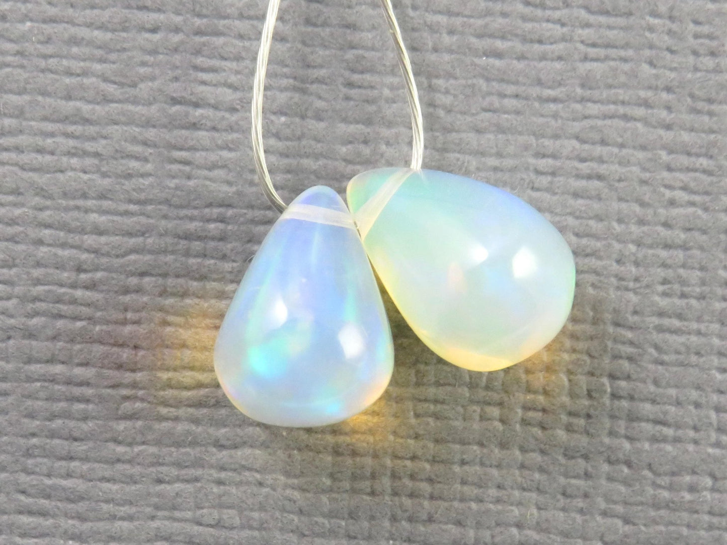 Ethiopian Opal | Smooth Teardrop Bead Pair | Ethiopia | 9x7mm | OP208 - Gem Enthusiast