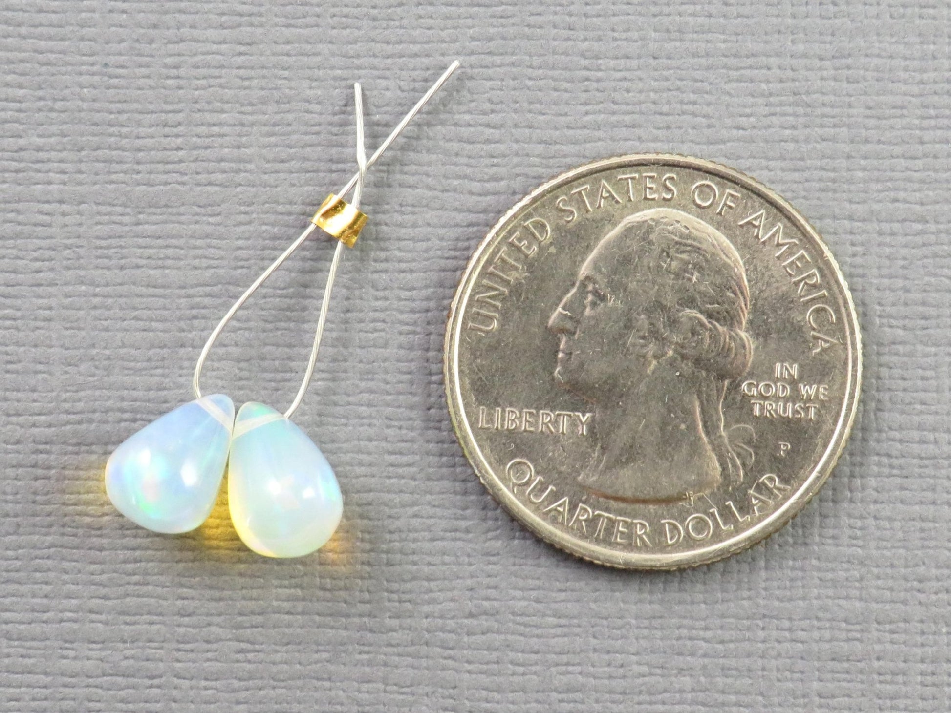 Ethiopian Opal | Smooth Teardrop Bead Pair | Ethiopia | 9x7mm | OP208 - Gem Enthusiast