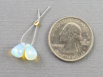 Ethiopian Opal | Smooth Teardrop Bead Pair | Ethiopia | 9x7mm | OP208 - Gem Enthusiast