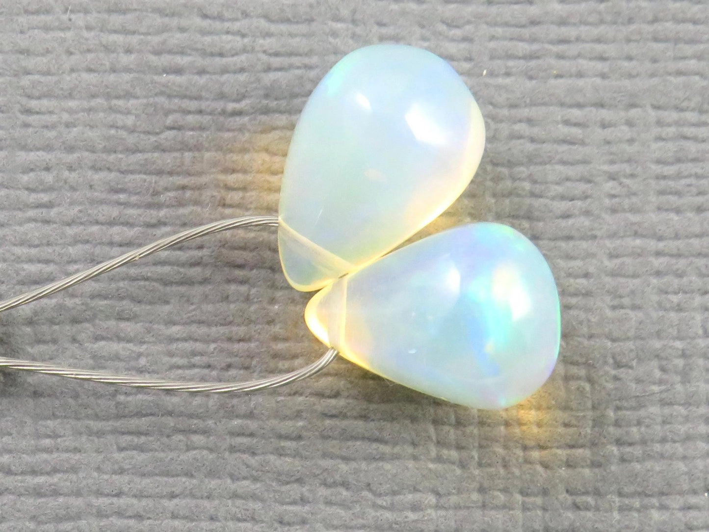 Ethiopian Opal | Smooth Teardrop Bead Pair | Ethiopia | 9x7mm | OP208 - Gem Enthusiast