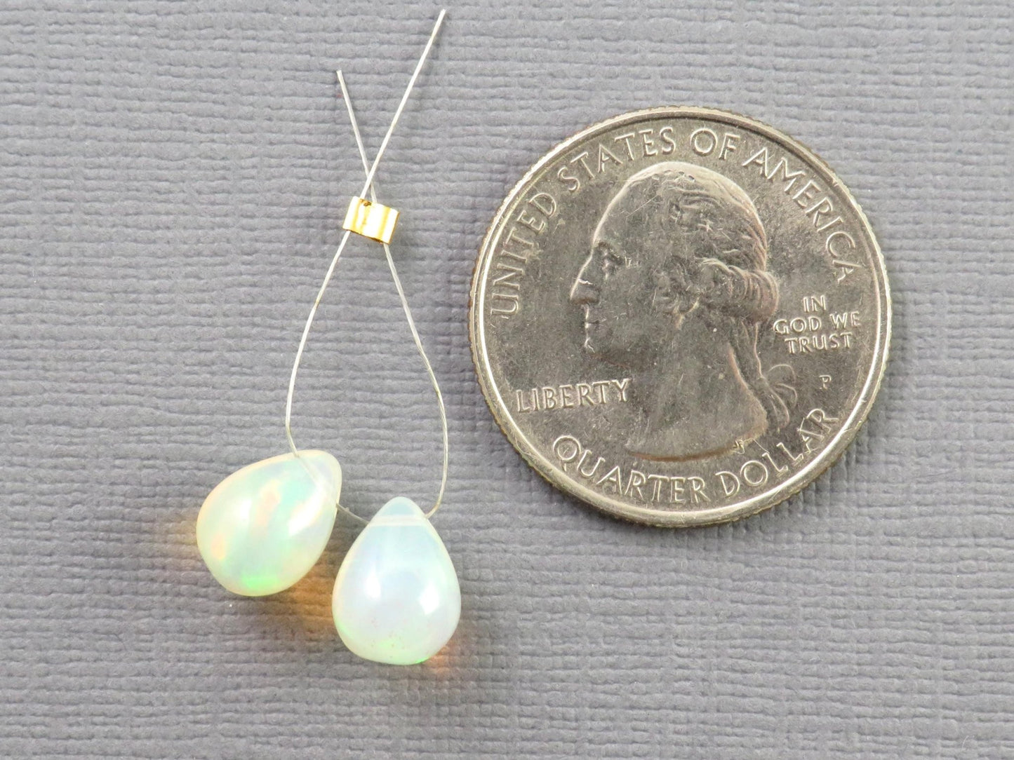 Ethiopian Opal | Smooth Teardrop Bead Pair | Ethiopia | 9x7mm | OP209 - Gem Enthusiast