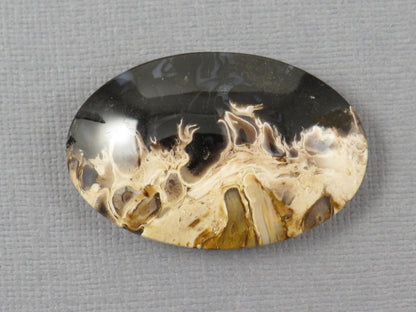Fossilized Palm Root Cabochon Oval | Flame Pattern | 37x25mm, 62ct | Indonesia | PRF104 - Gem Enthusiast
