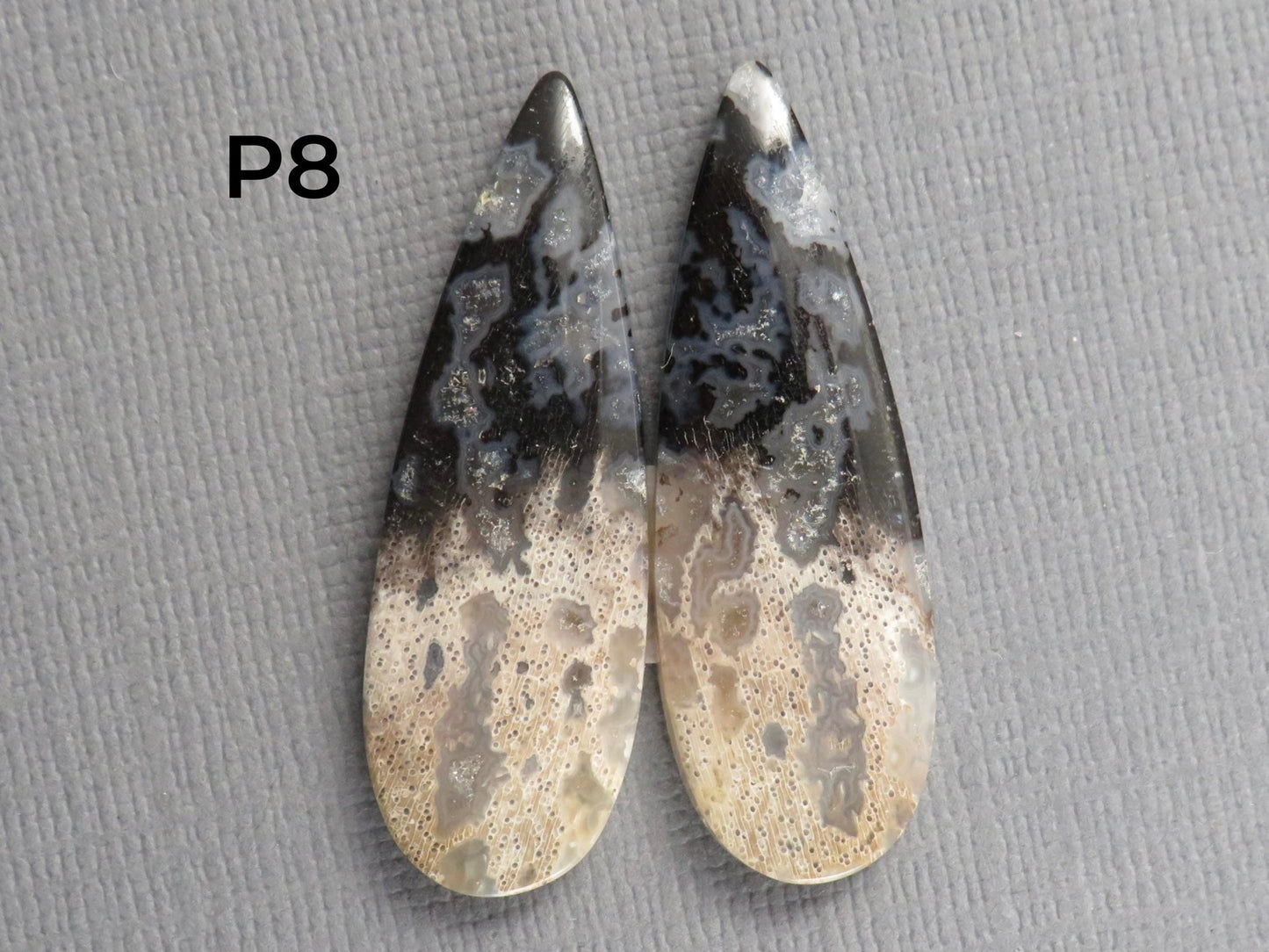 Fossilized Palm Root Cabochon Pairs | 33–39mm, avg 27.44ct | Per Pair | Indonesia | PRA103 - Gem Enthusiast
