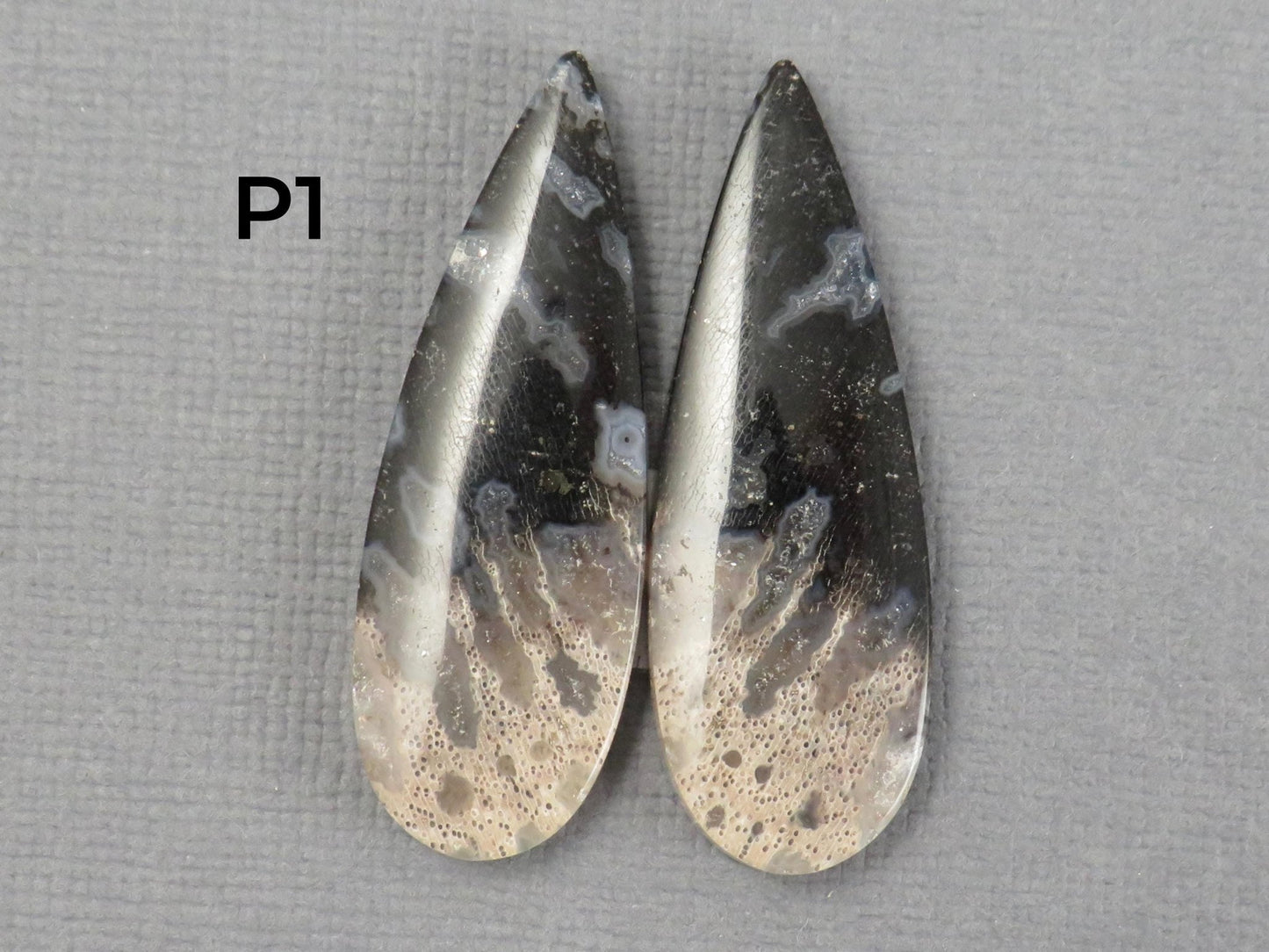 Fossilized Palm Root Cabochon Pairs | 33–39mm, avg 27.44ct | Per Pair | Indonesia | PRA103 - Gem Enthusiast