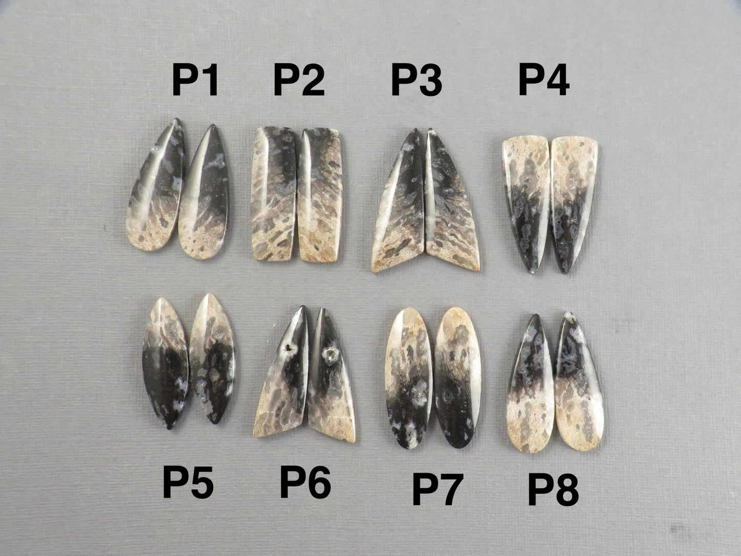 Fossilized Palm Root Cabochon Pairs | 33–39mm, avg 27.44ct | Per Pair | Indonesia | PRA103 - Gem Enthusiast