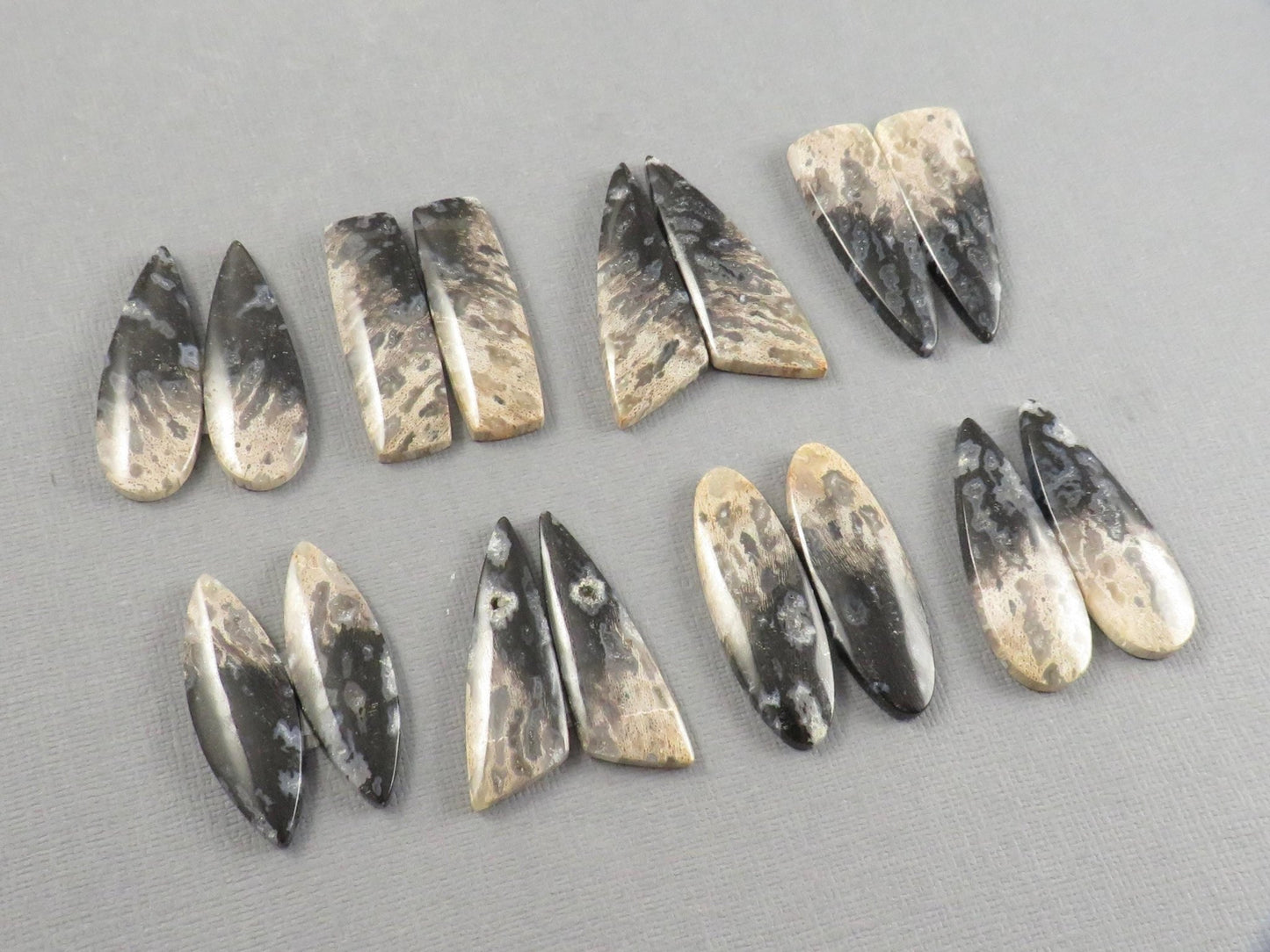 Fossilized Palm Root Cabochon Pairs | 33–39mm, avg 27.44ct | Per Pair | Indonesia | PRA103 - Gem Enthusiast