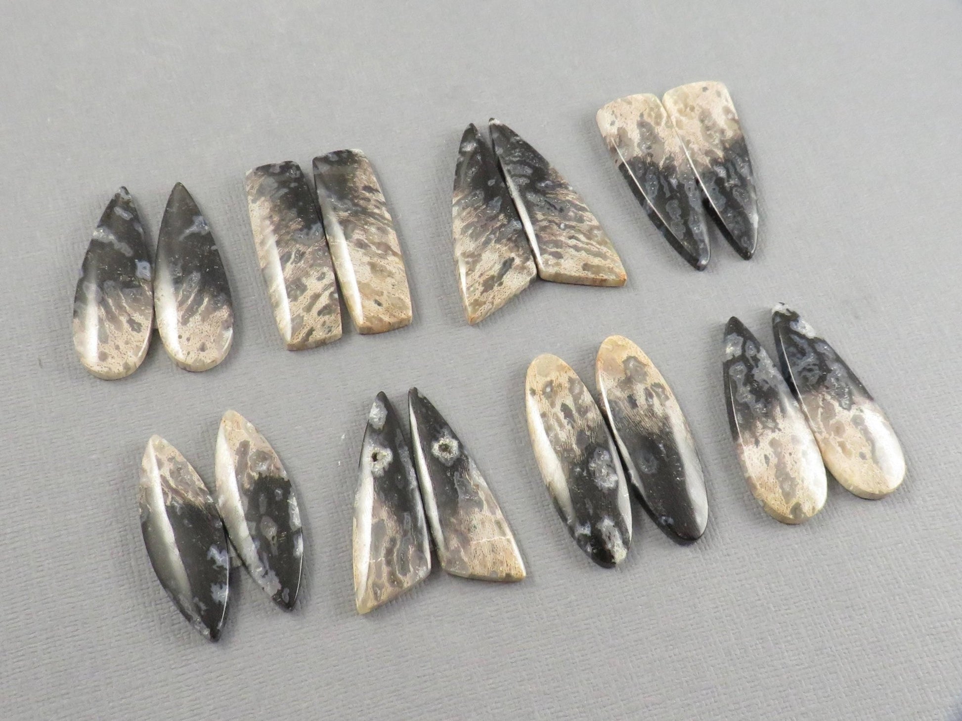 Fossilized Palm Root Cabochon Pairs | 33–39mm, avg 27.44ct | Per Pair | Indonesia | PRA103 - Gem Enthusiast