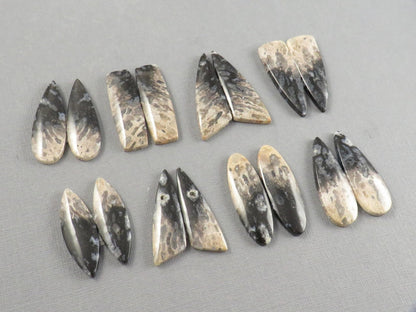 Fossilized Palm Root Cabochon Pairs | 33–39mm, avg 27.44ct | Per Pair | Indonesia | PRA103 - Gem Enthusiast