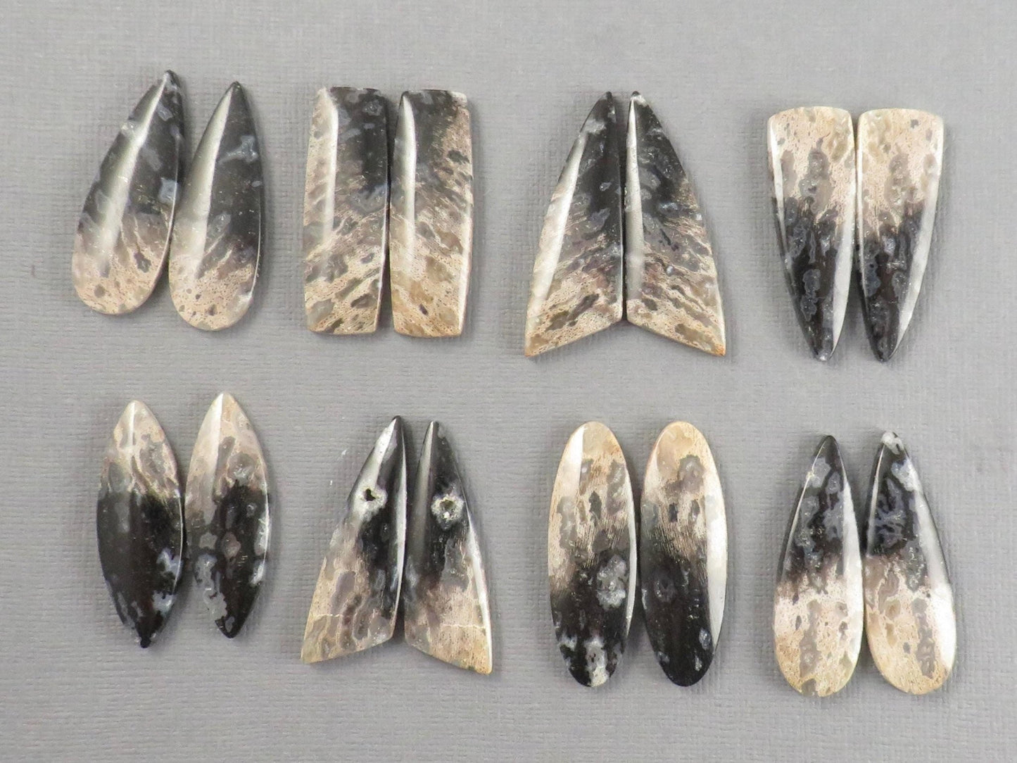 Fossilized Palm Root Cabochon Pairs | 33–39mm, avg 27.44ct | Per Pair | Indonesia | PRA103 - Gem Enthusiast