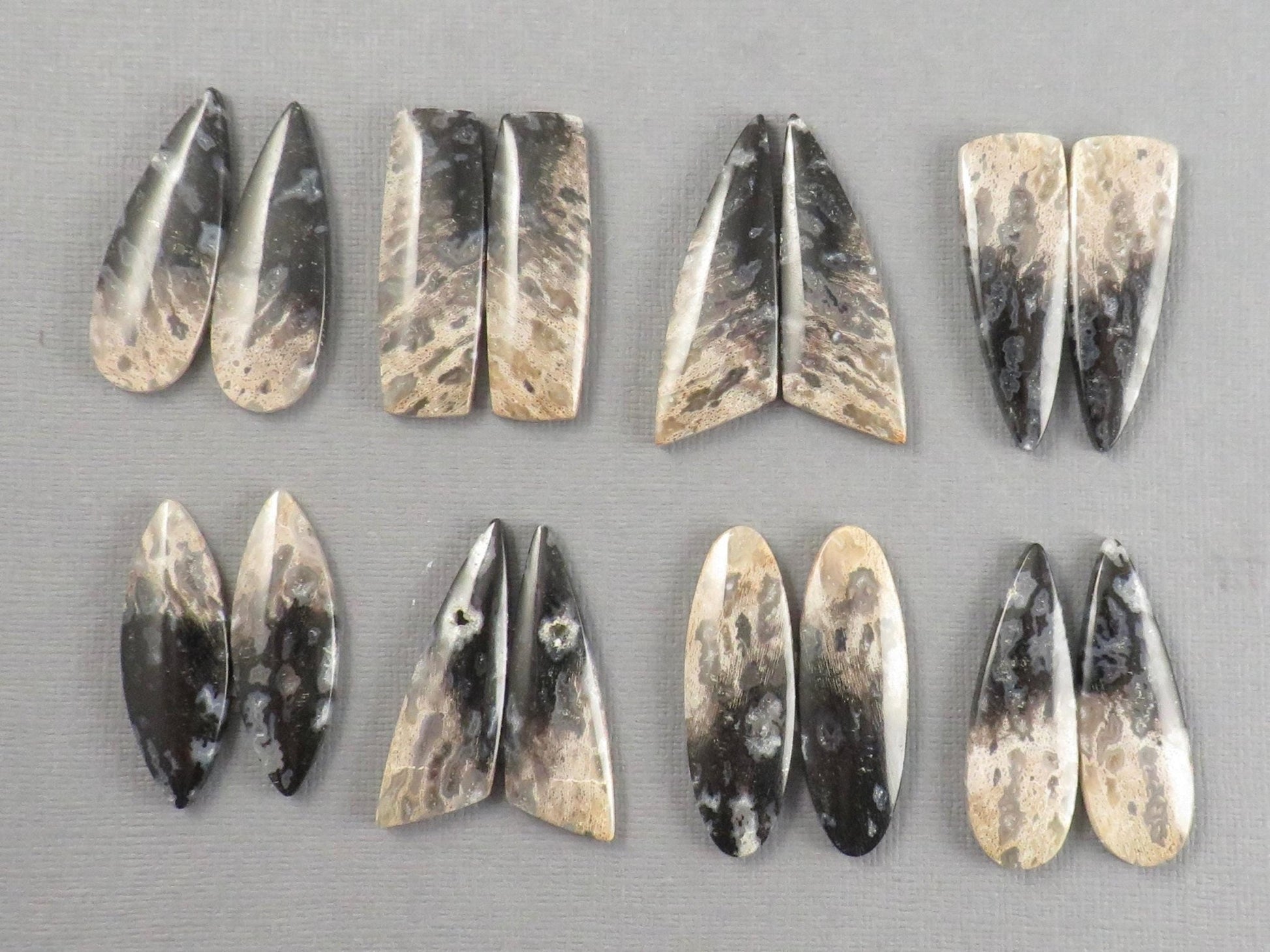 Fossilized Palm Root Cabochon Pairs | 33–39mm, avg 27.44ct | Per Pair | Indonesia | PRA103 - Gem Enthusiast
