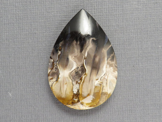 Fossilized Palm Root Pear Cabochon | Flame Pattern | 36x25mm, 41ct | Indonesia | PRF102 - Gem Enthusiast
