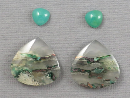 Gem Set | Gem Silica and Confetti Chrysocolla Cabochon | 4 - Stone Lot | SET120 - Gem Enthusiast
