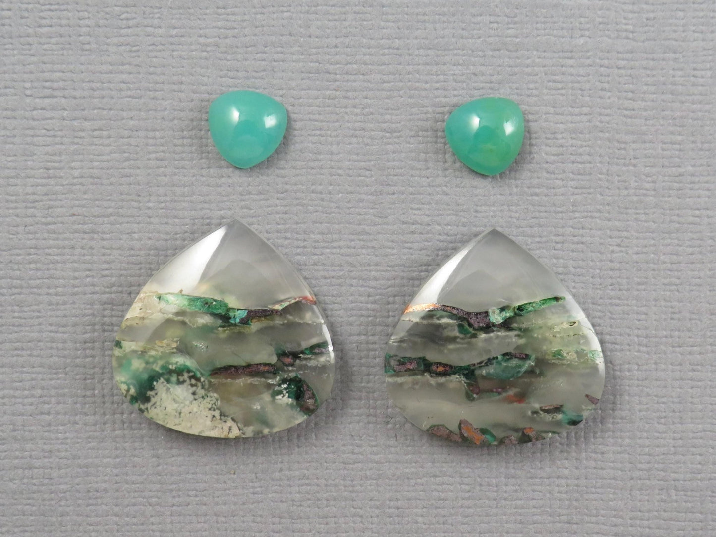 Gem Set | Gem Silica and Confetti Chrysocolla Cabochon | 4 - Stone Lot | SET120 - Gem Enthusiast