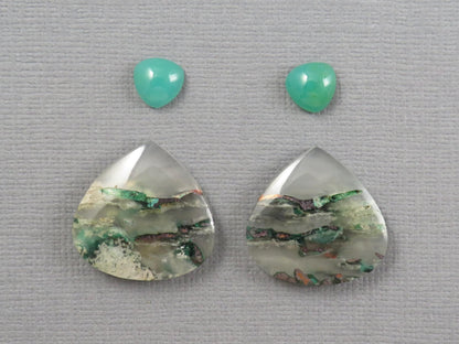 Gem Set | Gem Silica and Confetti Chrysocolla Cabochon | 4 - Stone Lot | SET120 - Gem Enthusiast