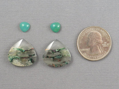 Gem Set | Gem Silica and Confetti Chrysocolla Cabochon | 4 - Stone Lot | SET120 - Gem Enthusiast