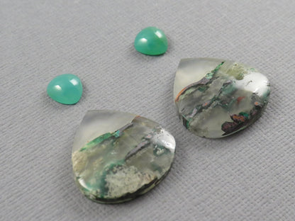 Gem Set | Gem Silica and Confetti Chrysocolla Cabochon | 4 - Stone Lot | SET120 - Gem Enthusiast