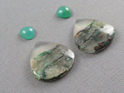 Gem Set | Gem Silica and Confetti Chrysocolla Cabochon | 4 - Stone Lot | SET120 - Gem Enthusiast