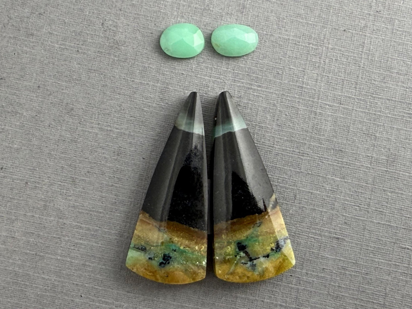 Gem Set | Petrified Wood Opal and Chrysoprase Pairs | SET103 - Gem Enthusiast