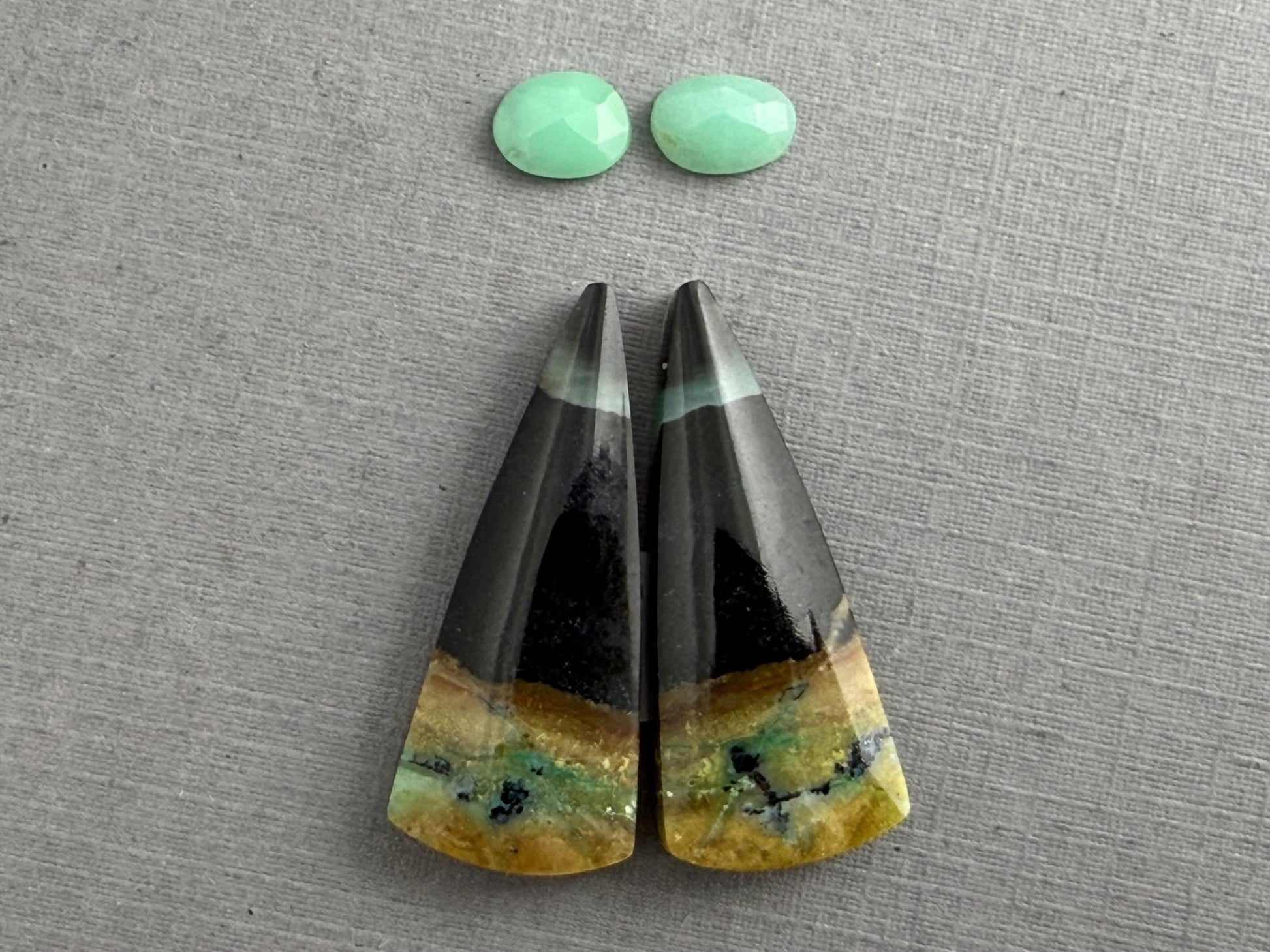 Gem Set | Petrified Wood Opal and Chrysoprase Pairs | SET103 - Gem Enthusiast
