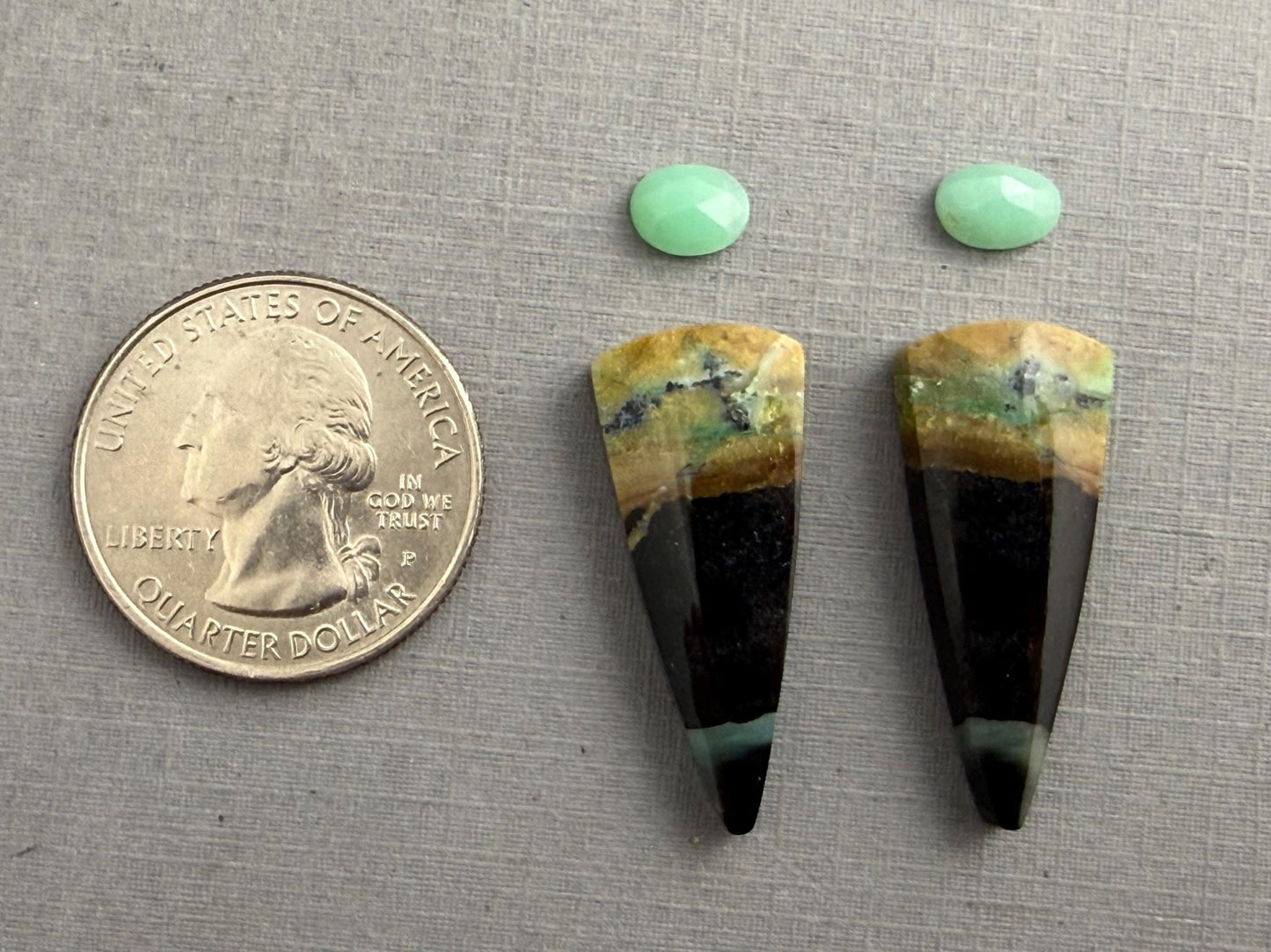 Gem Set | Petrified Wood Opal and Chrysoprase Pairs | SET103 - Gem Enthusiast