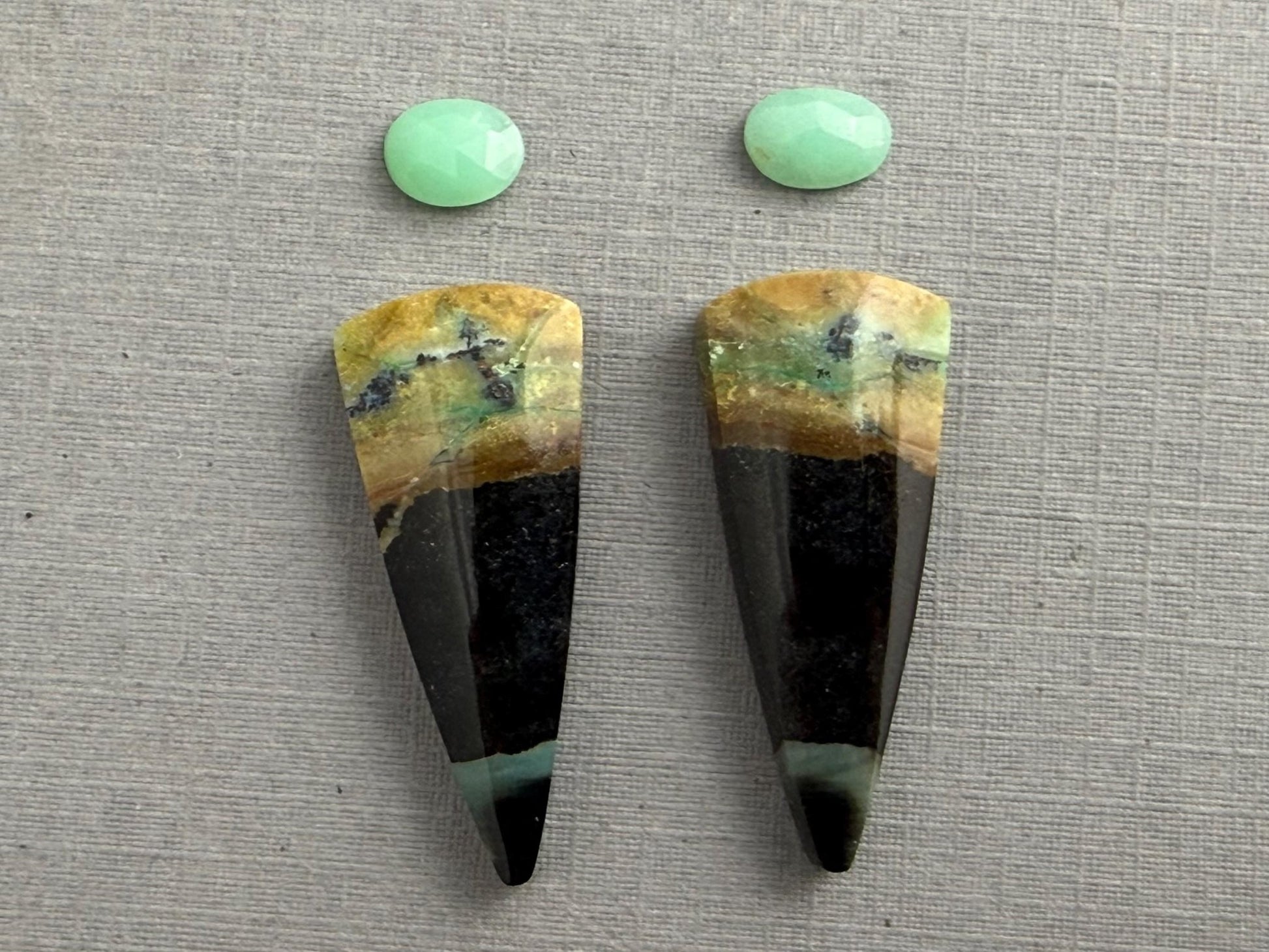 Gem Set | Petrified Wood Opal and Chrysoprase Pairs | SET103 - Gem Enthusiast