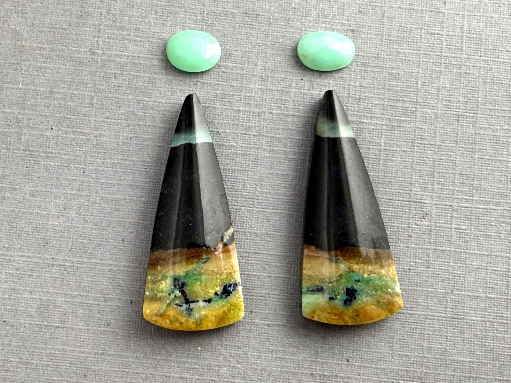 Gem Set | Petrified Wood Opal and Chrysoprase Pairs | SET103 - Gem Enthusiast