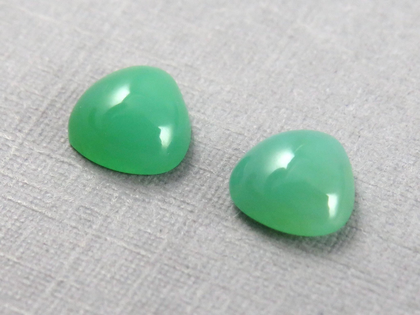 Gem Silica | Chrysocolla Chalcedony | 6mm Triangle Cabochon Pair | Peru | Per Pair | CH129 - Gem Enthusiast