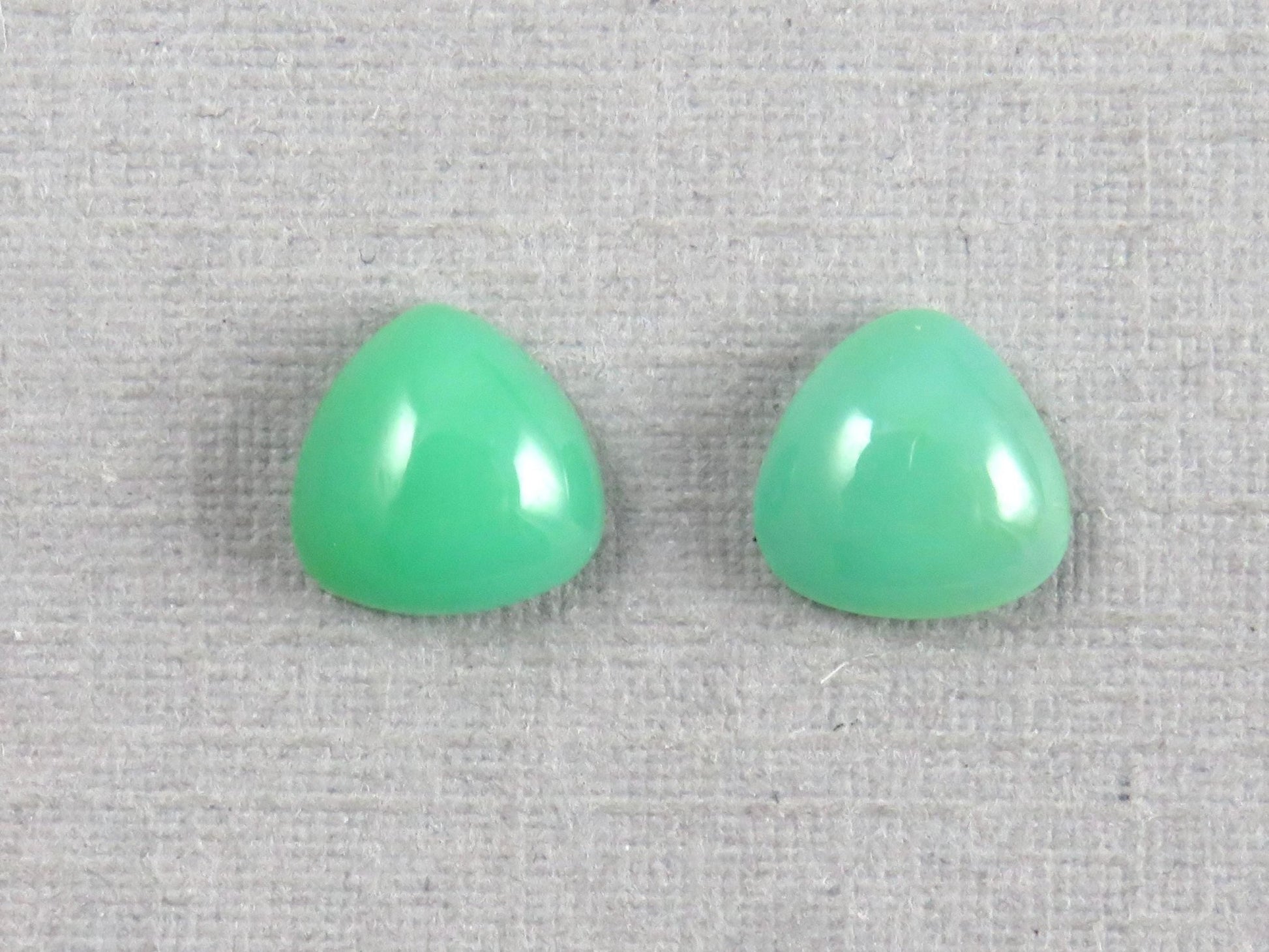 Gem Silica | Chrysocolla Chalcedony | 6mm Triangle Cabochon Pair | Peru | Per Pair | CH129 - Gem Enthusiast