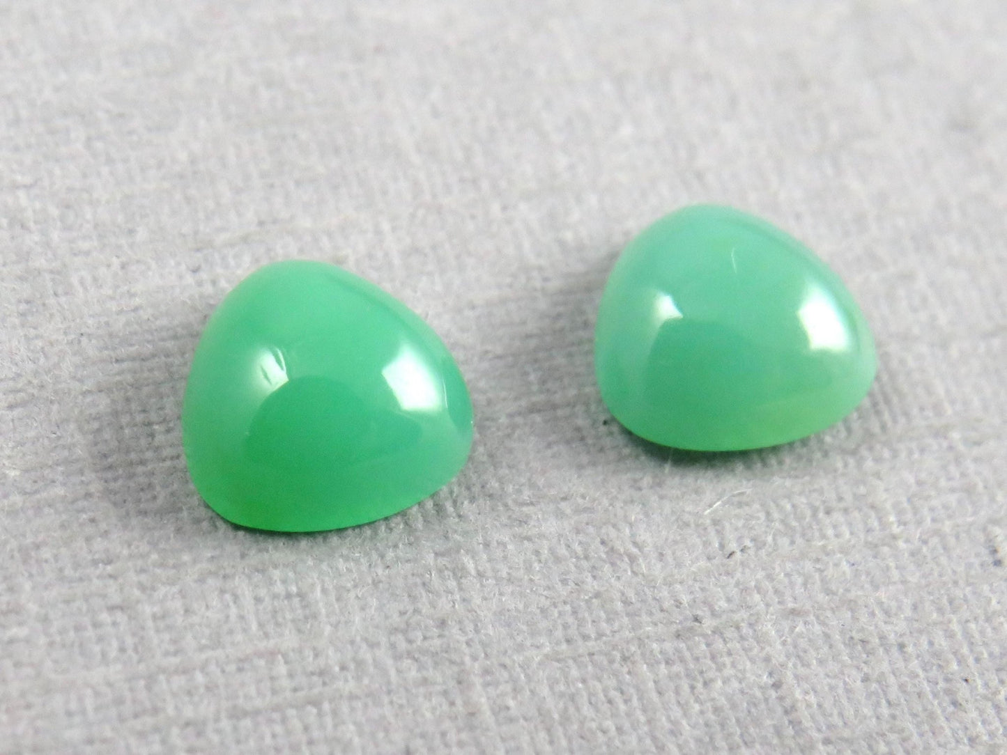 Gem Silica | Chrysocolla Chalcedony | 6mm Triangle Cabochon Pair | Peru | Per Pair | CH129 - Gem Enthusiast
