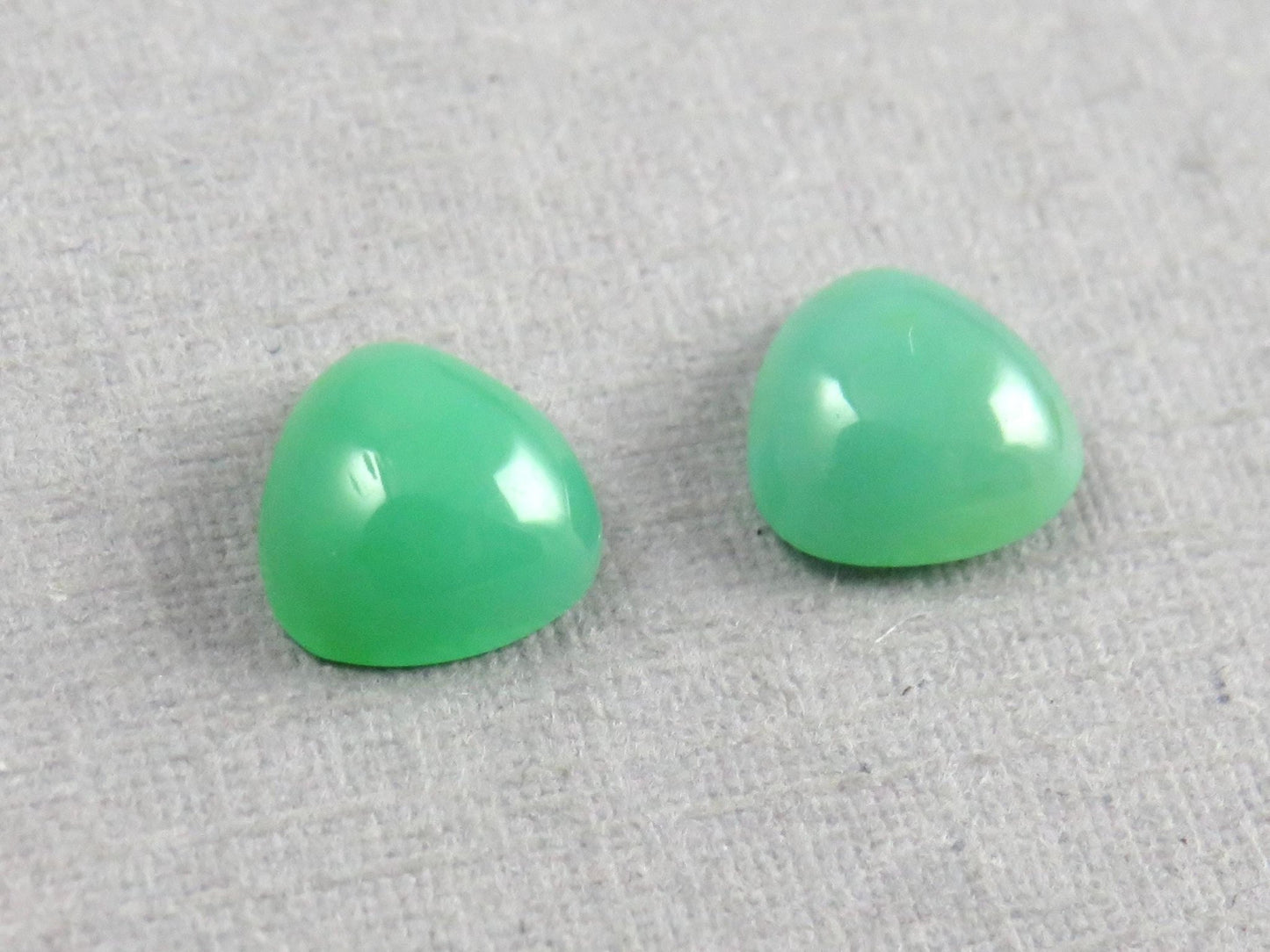 Gem Silica | Chrysocolla Chalcedony | 6mm Triangle Cabochon Pair | Peru | Per Pair | CH129 - Gem Enthusiast