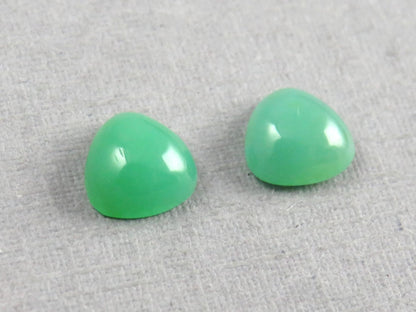 Gem Silica | Chrysocolla Chalcedony | 6mm Triangle Cabochon Pair | Peru | Per Pair | CH129 - Gem Enthusiast