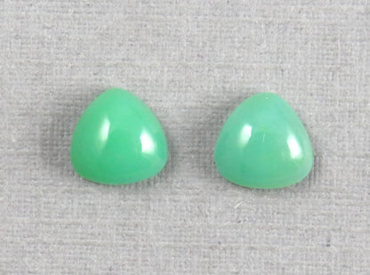 Gem Silica | Chrysocolla Chalcedony | 6mm Triangle Cabochon Pair | Peru | Per Pair | CH129 - Gem Enthusiast