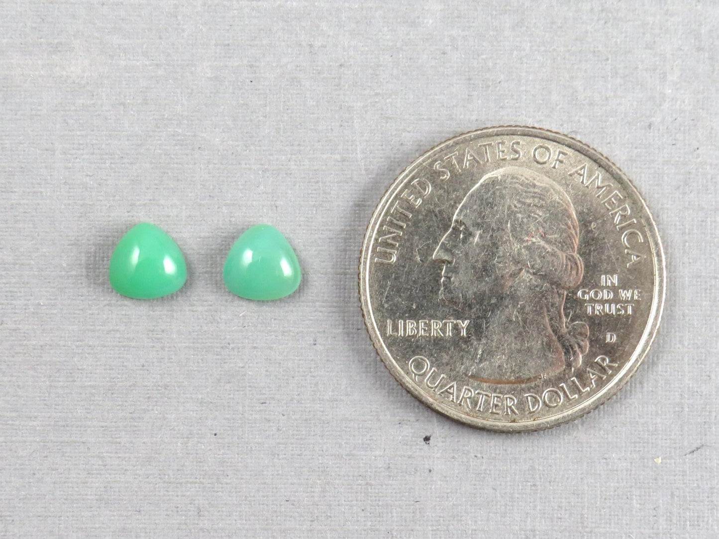 Gem Silica | Chrysocolla Chalcedony | 6mm Triangle Cabochon Pair | Peru | Per Pair | CH129 - Gem Enthusiast