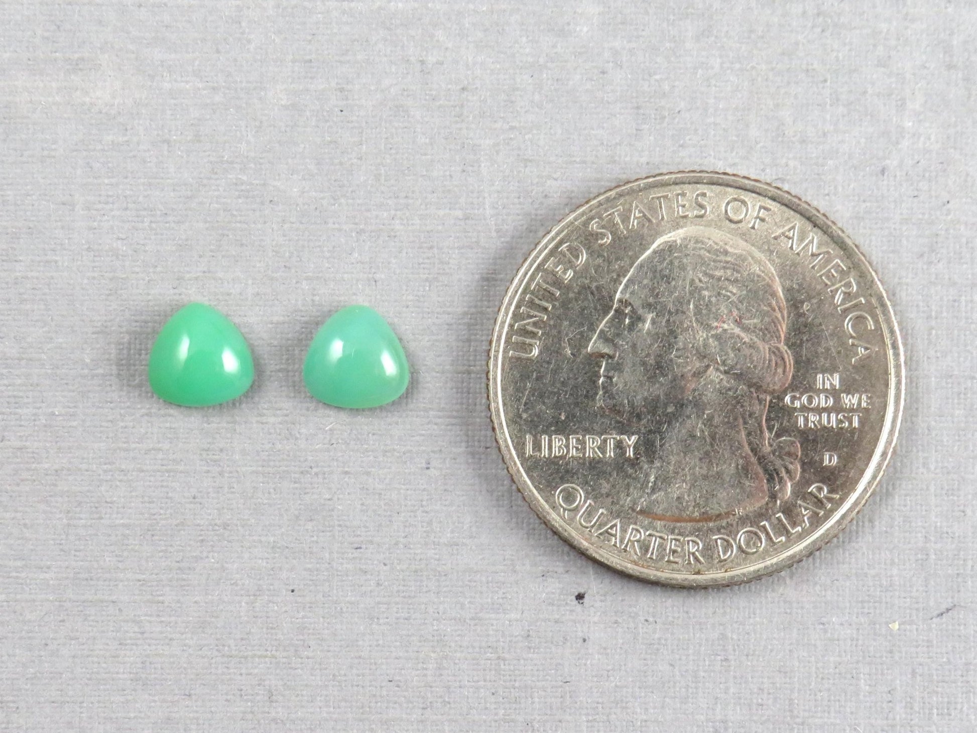 Gem Silica | Chrysocolla Chalcedony | 6mm Triangle Cabochon Pair | Peru | Per Pair | CH129 - Gem Enthusiast