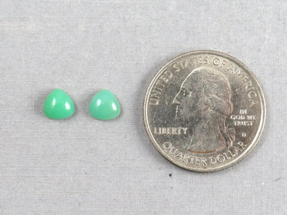 Gem Silica | Chrysocolla Chalcedony | 6mm Triangle Cabochon Pair | Peru | Per Pair | CH129 - Gem Enthusiast