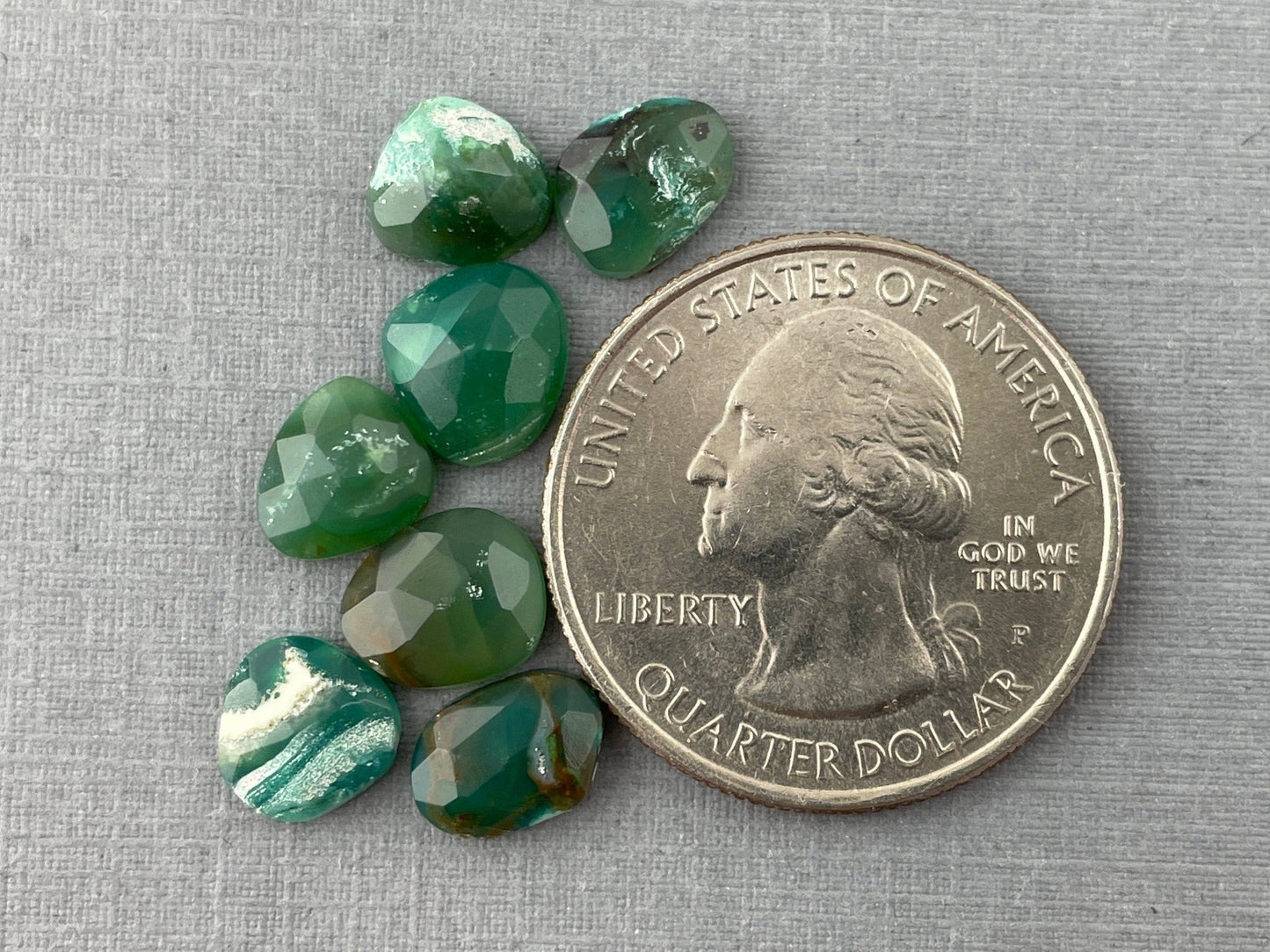 Gem Silica Rose Cut Lot | Chrysocolla in Chalcedony | Natural Gemstone | CH112 - Gem Enthusiast