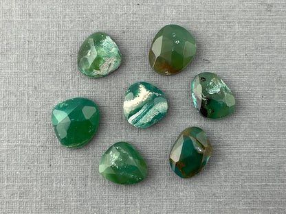 Gem Silica Rose Cut Lot | Chrysocolla in Chalcedony | Natural Gemstone | CH112 - Gem Enthusiast