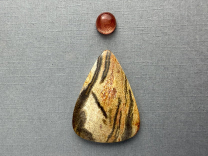 Gemstone Set | Oregon Sunstone and Smokey Petrified Wood | SET104 - Gem Enthusiast
