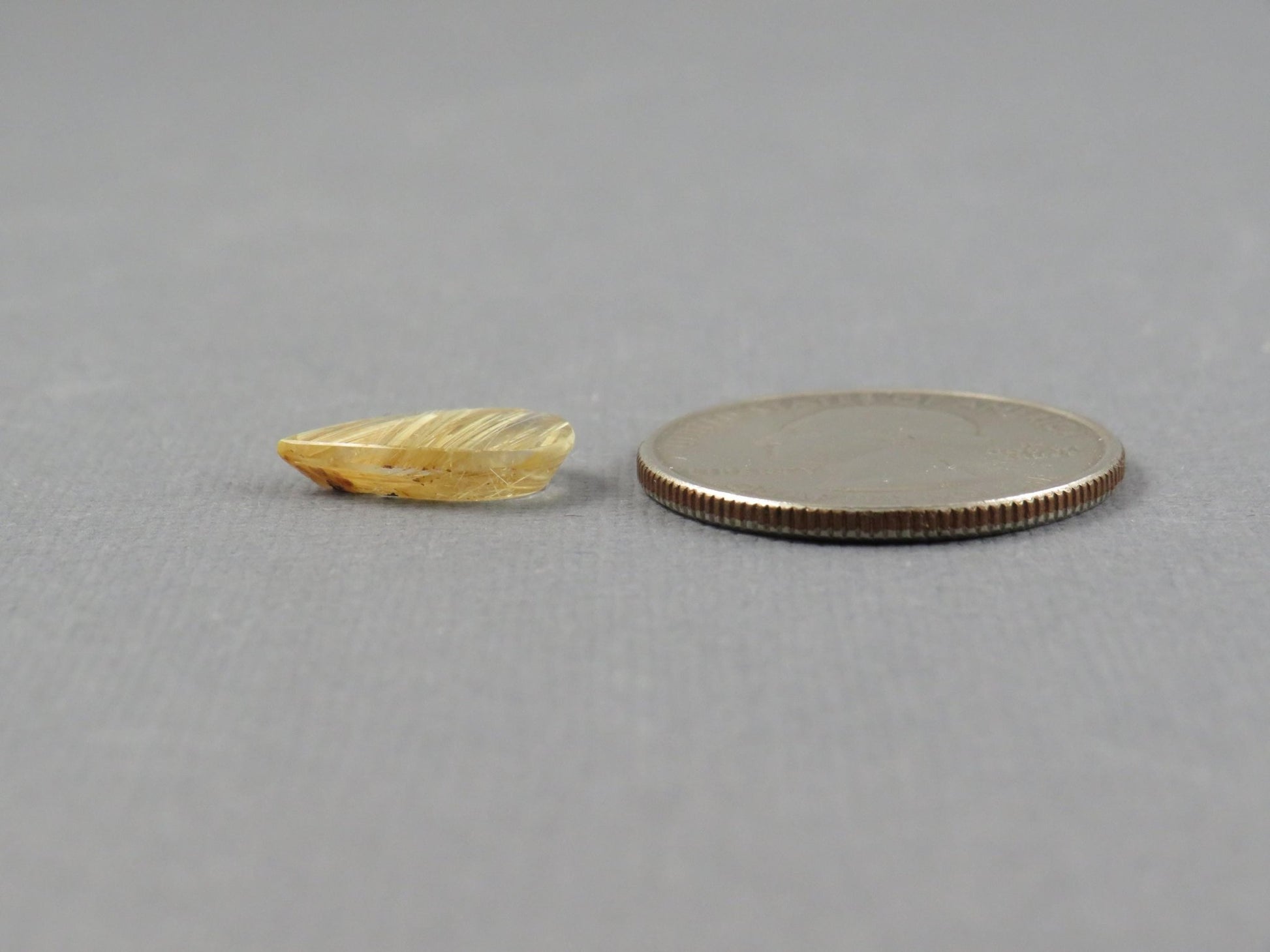 Gold Rutilated Quartz Cabochon Pear | 14.9x8.9mm, 3.17ct | Per Stone | QR115 - Gem Enthusiast