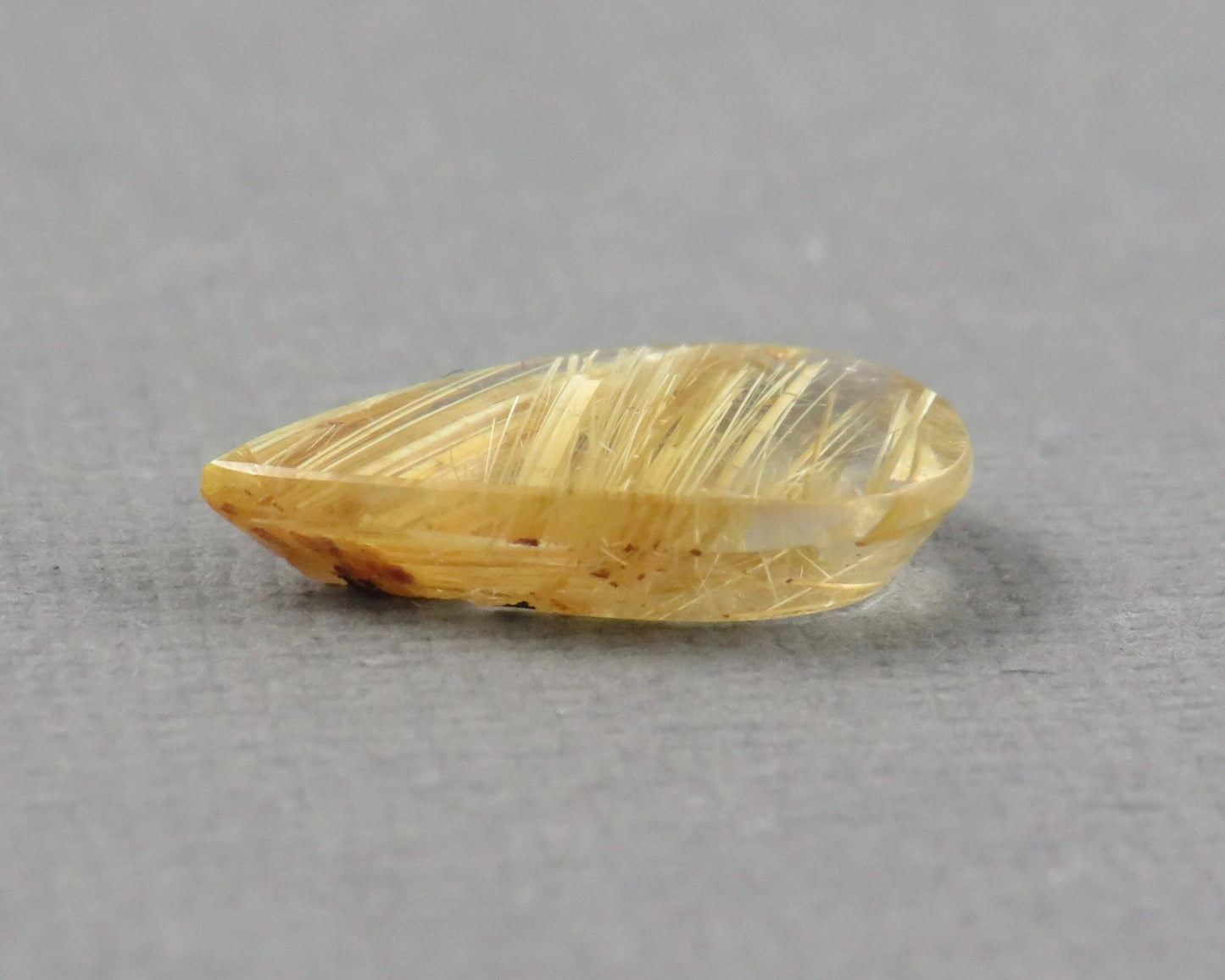Gold Rutilated Quartz Cabochon Pear | 14.9x8.9mm, 3.17ct | Per Stone | QR115 - Gem Enthusiast