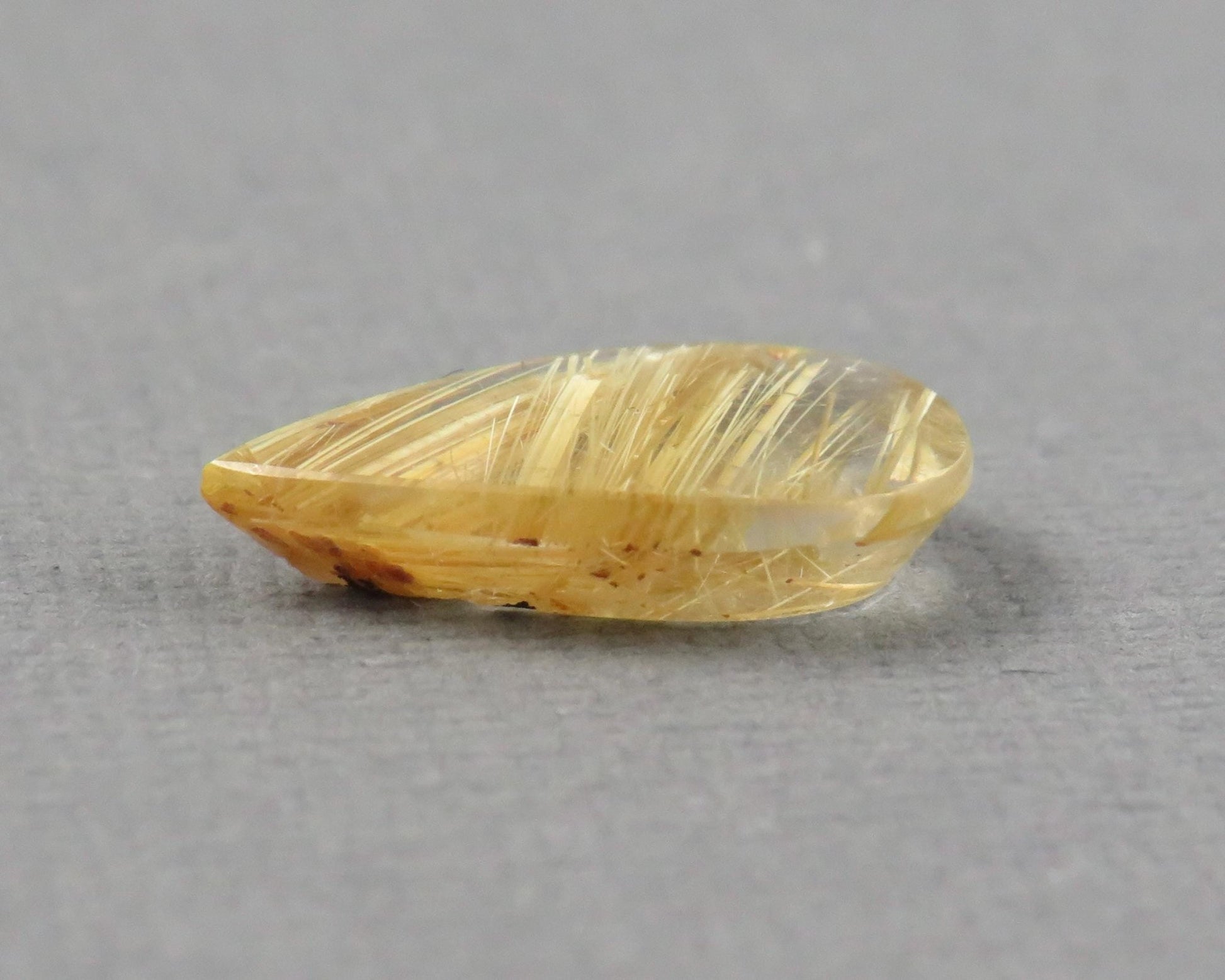 Gold Rutilated Quartz Cabochon Pear | 14.9x8.9mm, 3.17ct | Per Stone | QR115 - Gem Enthusiast