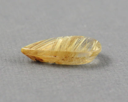 Gold Rutilated Quartz Cabochon Pear | 14.9x8.9mm, 3.17ct | Per Stone | QR115 - Gem Enthusiast