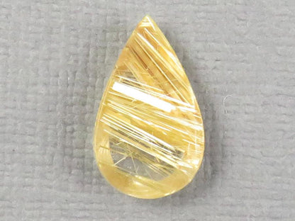 Gold Rutilated Quartz Cabochon Pear | 14.9x8.9mm, 3.17ct | Per Stone | QR115 - Gem Enthusiast