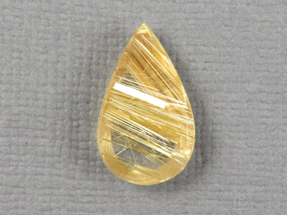 Gold Rutilated Quartz Cabochon Pear | 14.9x8.9mm, 3.17ct | Per Stone | QR115 - Gem Enthusiast